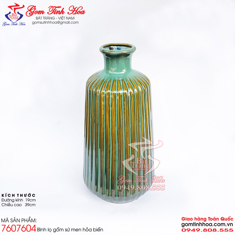 Chai lọ gốm sứ decor trang trí men hỏa biến Gốm Tinh Hoa Bát Tràng Chai lọ gốm sứ decor men hỏa biến