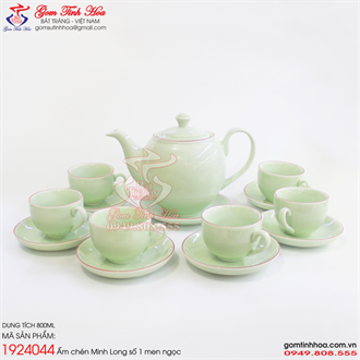 Ấm chén Minh Long số 1 men xanh ngọc