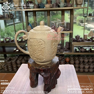 Ấm trà hồng sa 400ml tứ cảnh
