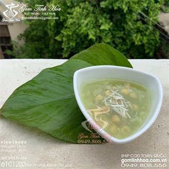 Bát ăn chè bát ăn tào phớ men trắng hình tam giác