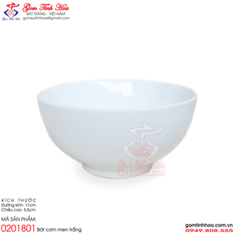 Bát ăn cơm men trắng
