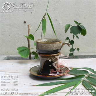 Bếp hâm cafe gốm sứ men hỏa biến màu gấm