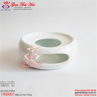 Bếp sứ hâm nóng đồ ăn đốt nến