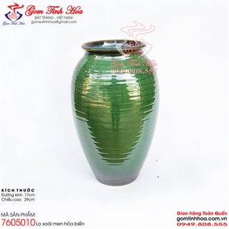 Lọ xoài men hỏa biến màu ngọc lục bảo