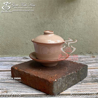 Cốc uống trà hoa gốm sứ men tấm màu hồng