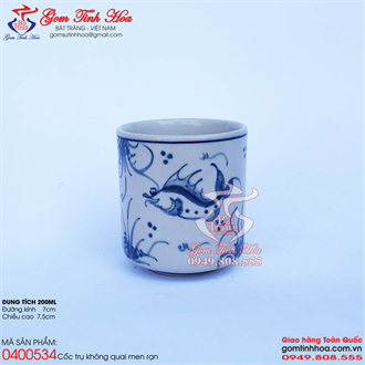 Cốc uống trà men rạn vẽ tôm cua cá