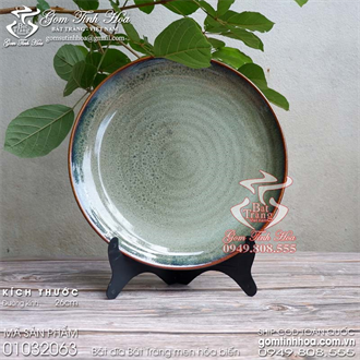 Đĩa sứ 26cm gốm sứ men hỏa biến Thỏ ngọc