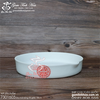 Đĩa sứ mài sừng tê giác đường kính 18cm