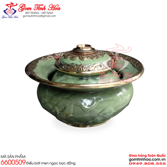 Điếu bát men ngọc bọc đồng giả cổ