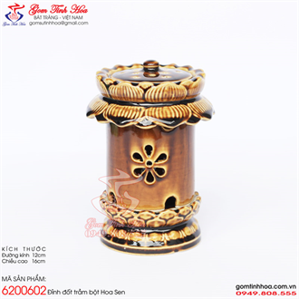 Đỉnh đốt trầm bột hình tòa sen
