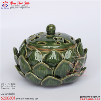 Đỉnh trầm gốm sứ hình bông sen