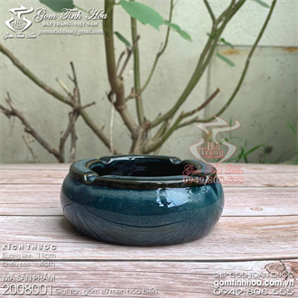 Gạt tàn gốm sứ men hỏa biến màu xanh