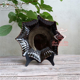 Khay sao 26cm men hỏa biến màu đen