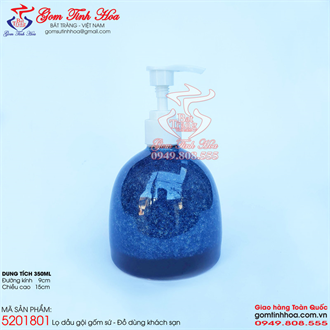 Lọ đựng dầu gội bằng gốm sứ men hỏa biến