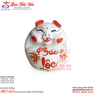 Lợn tiết kiệm bụng bự men trắng