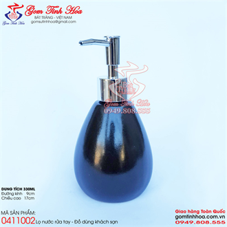 Lọ đựng nước rửa tay bằng gốm sứ men đen
