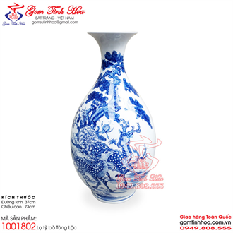 Lọ tỳ bà men lam cổ vẽ Tùng Lộc