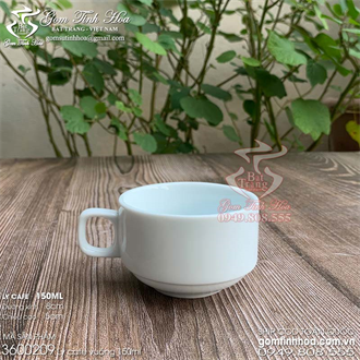 Ly cafe 150ml dáng vuông gốm sứ Bát Tràng