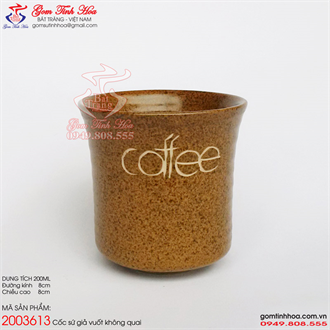 Ly cafe không quai men gốm