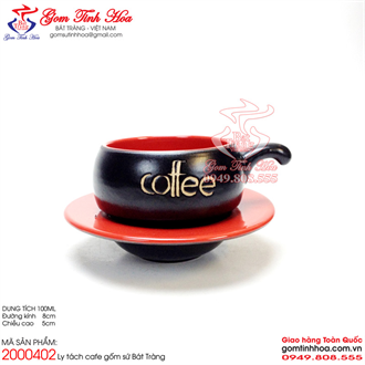 Ly tách cafe men đen lòng đỏ