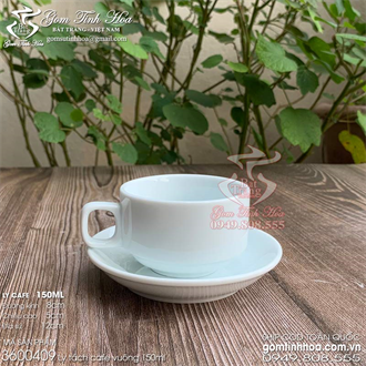 Ly tách cafe 150ml dáng vuông gốm sứ Bát Tràng