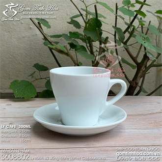 Ly tách sứ uống cafe latte cappuccino 300ml