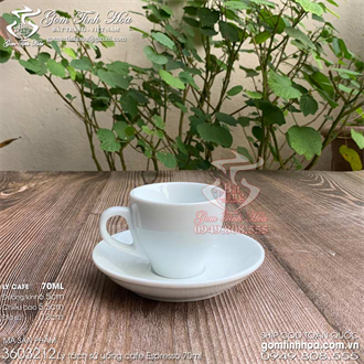 Ly tách sứ uống cafe Espresso 70ml gốm sứ cao cấp