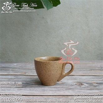 Tách espresso 70ml men gốm lòng gốm