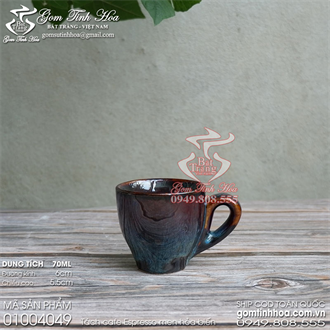 Tách espresso 70ml men hỏa biến màu yên lam