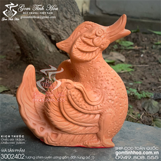 Tượng uyên ương gốm đất nung thời Lý phục chế size lớn