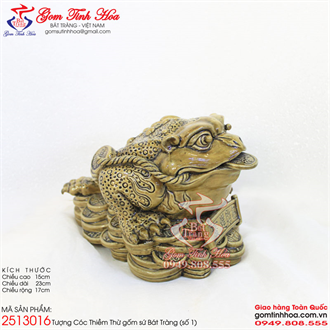 Tượng cóc 3 chân phong thủy gốm sứ