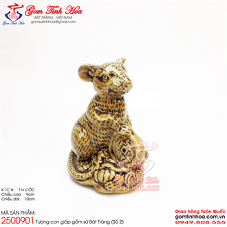 Tượng con giáp tuổi Tý gốm sứ phong thủy