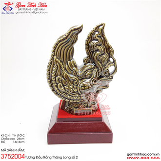 Tượng đầu rồng Hoàng Thành Thăng Long gốm sứ men nâu