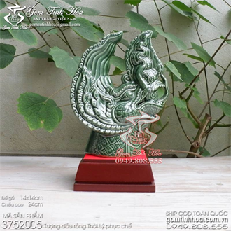 Tượng đầu rồng Thăng Long men Celadon