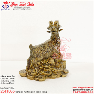 Tượng dê núi tiền gốm sứ Bát Tràng