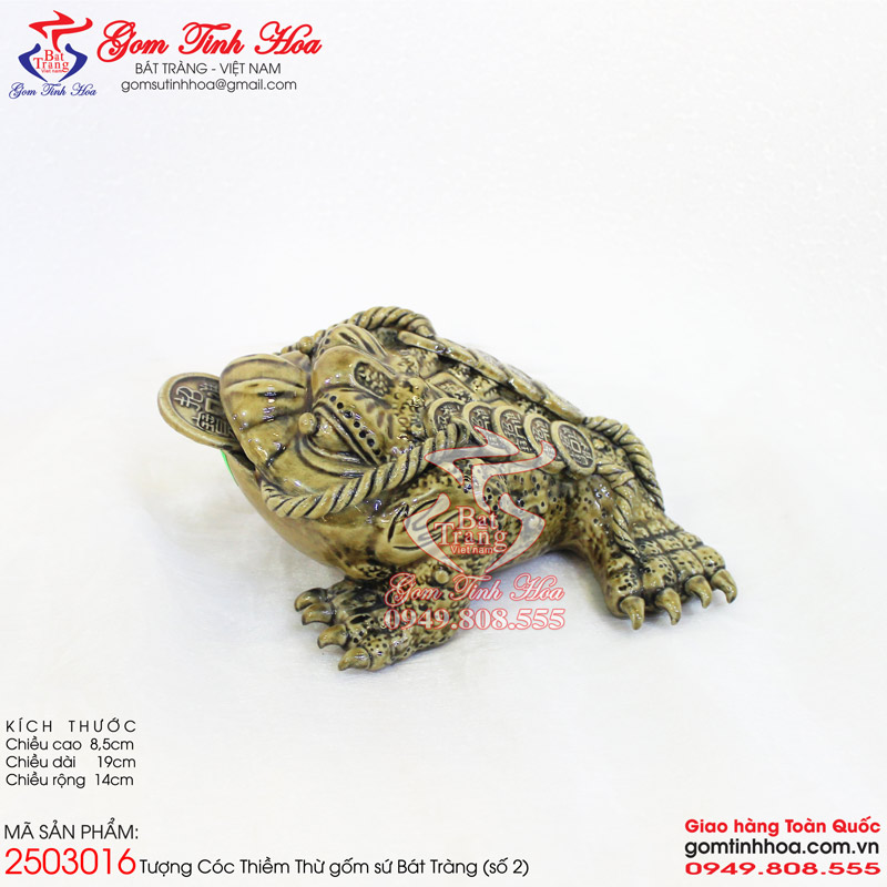 Tượng Thiềm Thừ linh vật phong thủy Gốm Tinh Hoa Bát Tràng Tượng Thiềm Thừ gốm Bát Tràng